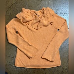 Size S Pierre Cardin Vibrant Orange Cowl Neck Sweater